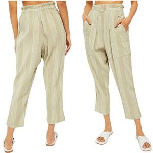FREE PEOPLE Pant Semi Sweet Cropped Sage Green NWT